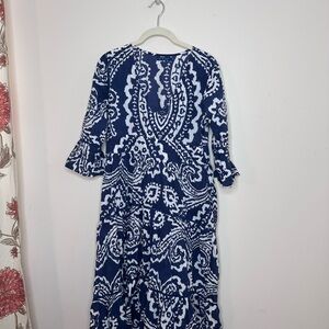 La Plage Water Mill Dress, Ikat Navy White